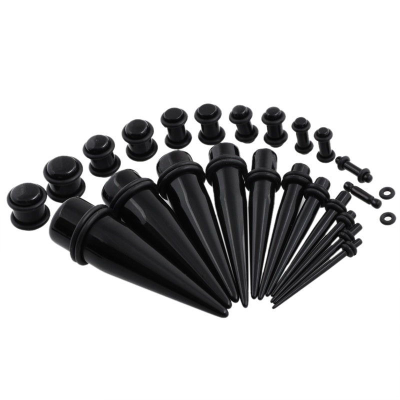 36pcs Acrylic Ear Tapers Gauges Piercings 14G-00G
