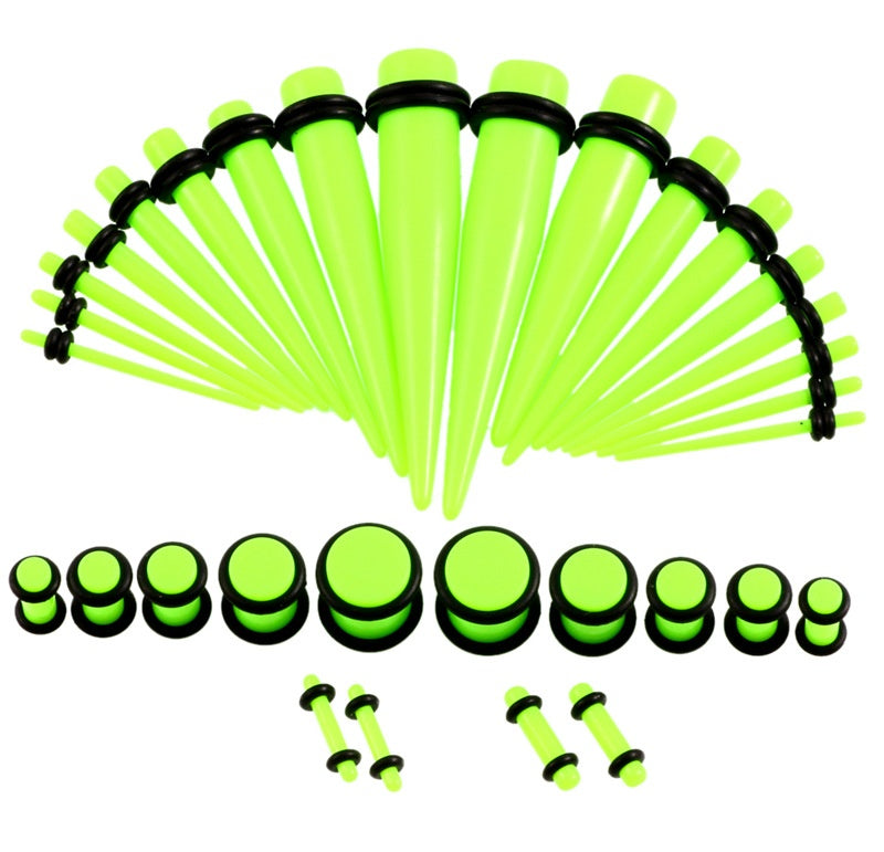 36pcs Acrylic Ear Tapers Gauges Piercings 14G-00G