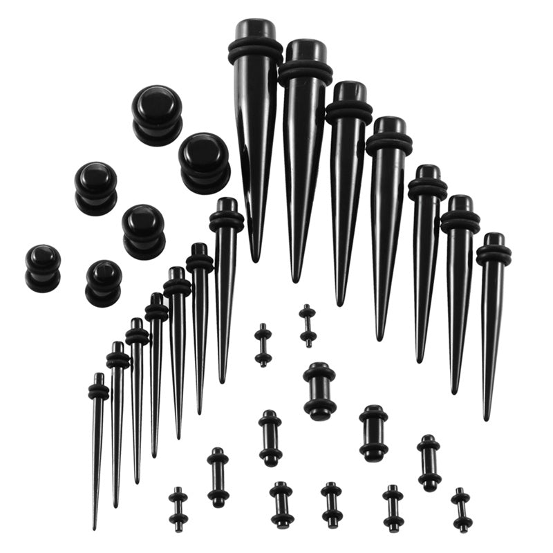 36pcs Acrylic Ear Tapers Gauges Piercings 14G-00G