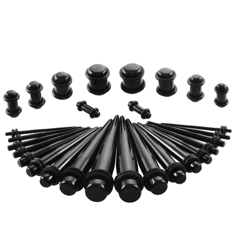 36pcs Acrylic Ear Tapers Gauges Piercings 14G-00G