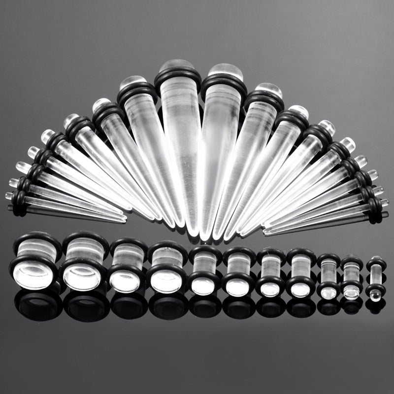 36pcs Acrylic Ear Tapers Gauges Piercings 14G-00G