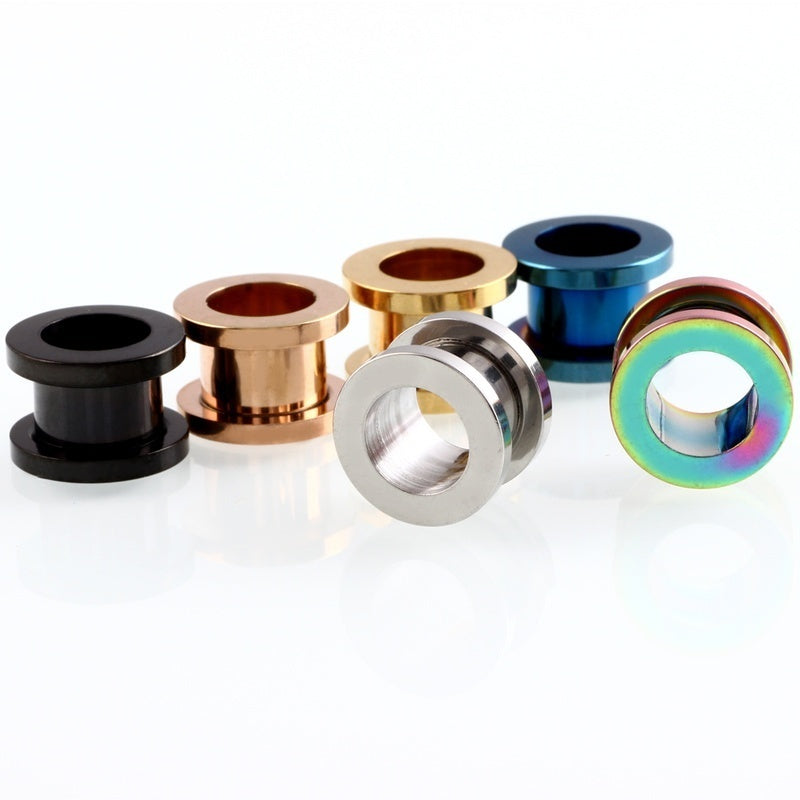 1 Pair 316L Surgical Steel Ear Tunnels 2mm-20mm