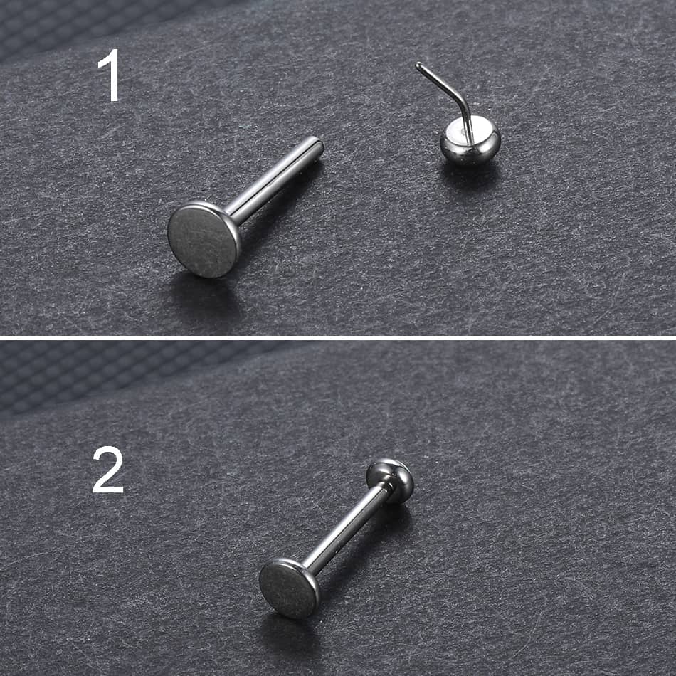 1PC Titanium Pushed-in Labret Base