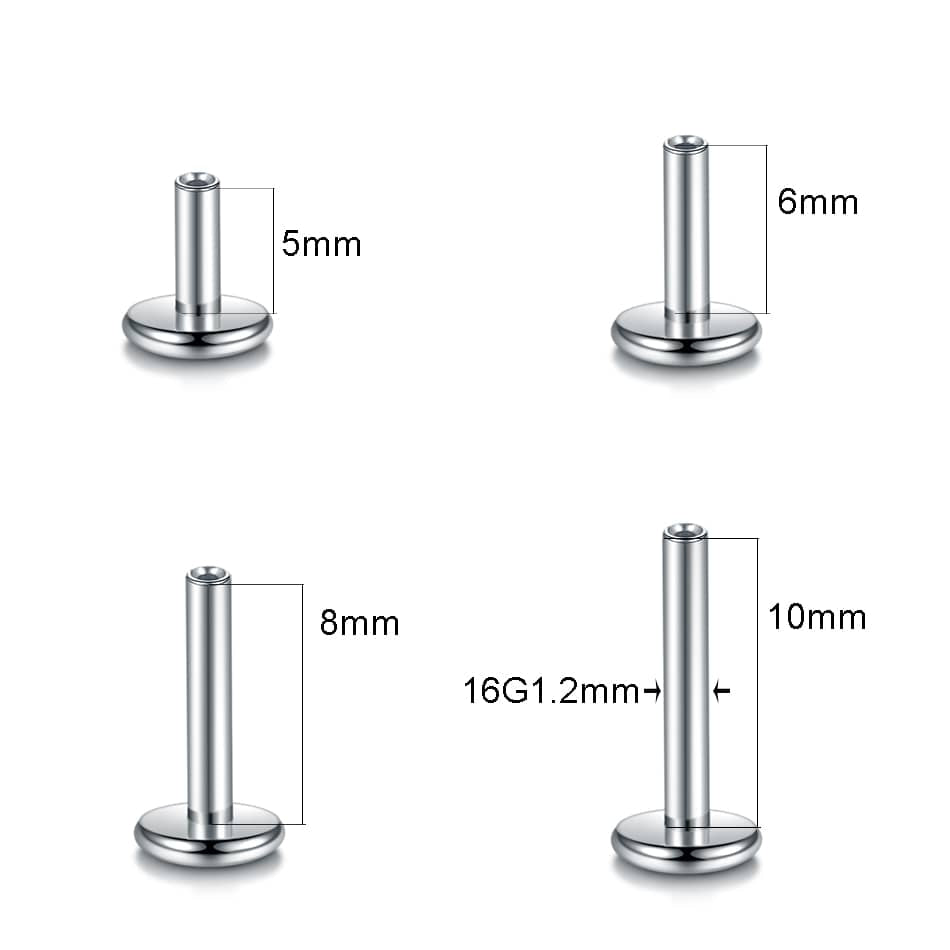 1PC Titanium Pushed-in Labret Base