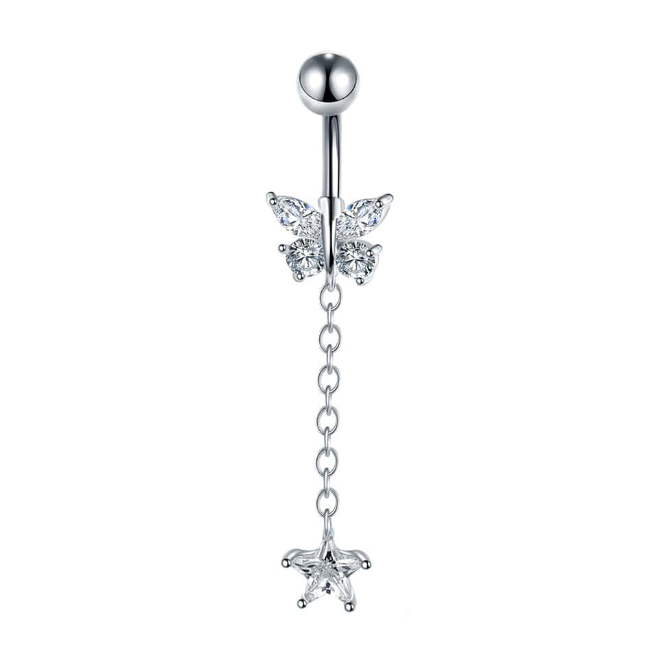 1PC Dangle Butterfly Belly Button Ring
