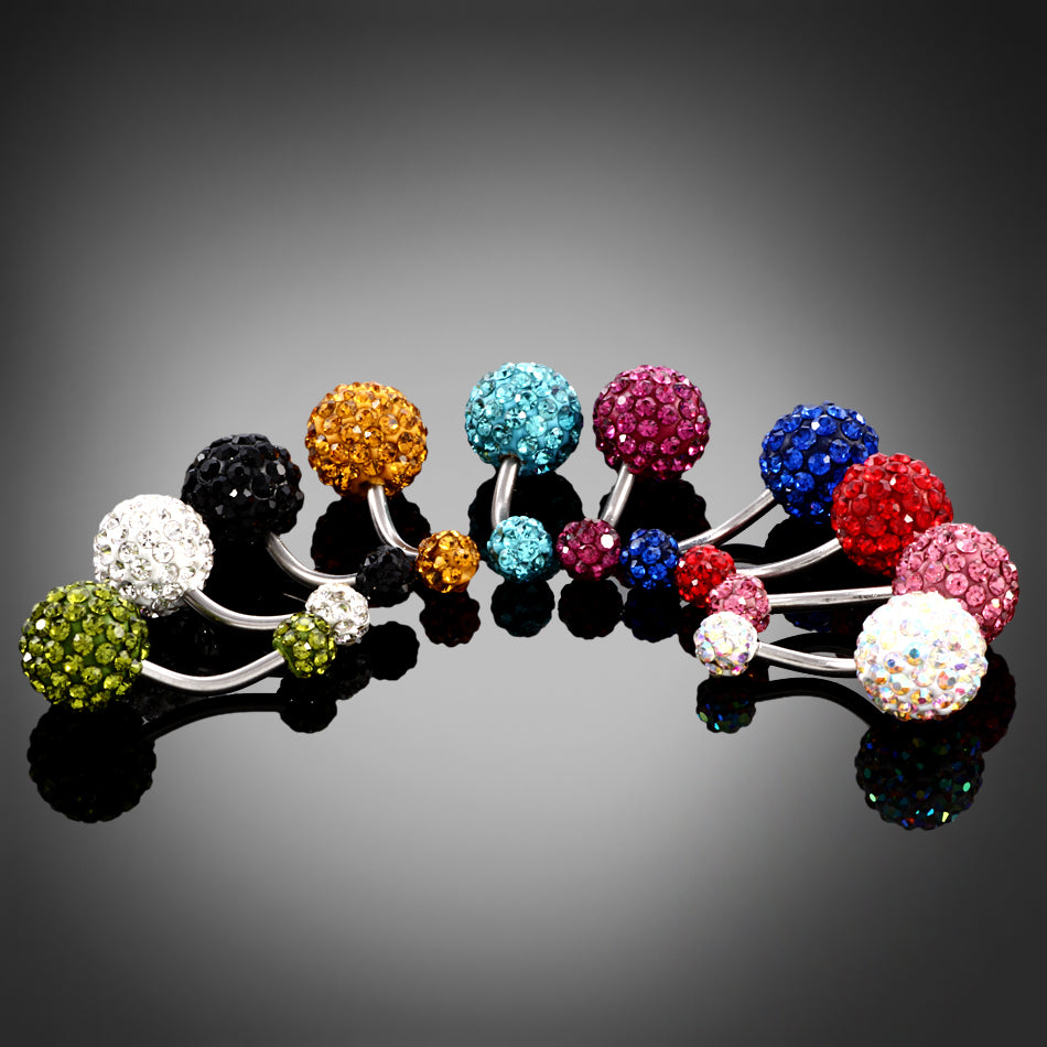 1PC 316L Steel Rhinestone Belly Button Ring