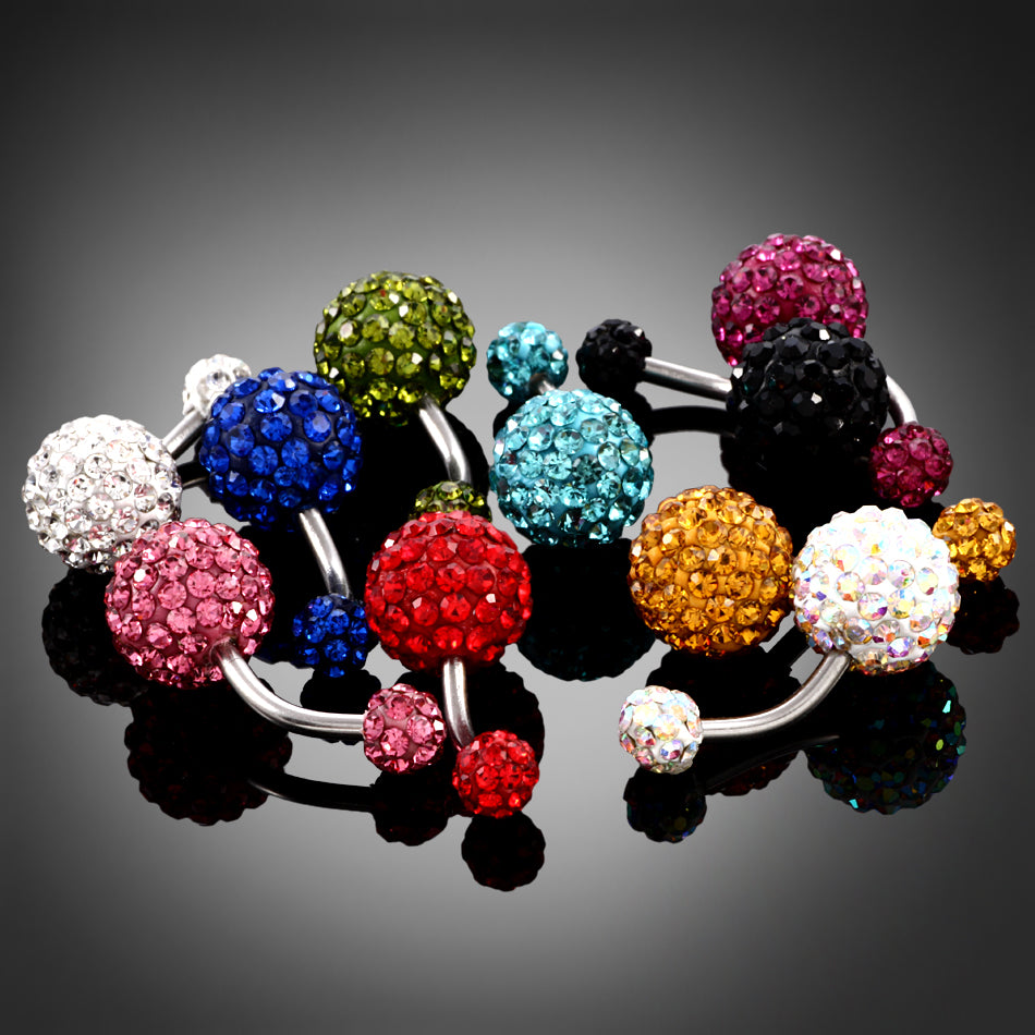 1PC 316L Steel Rhinestone Belly Button Ring