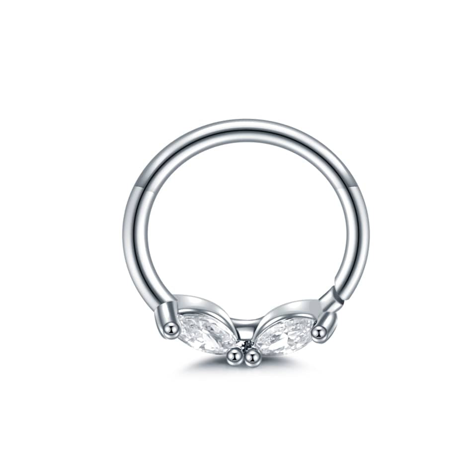 1PC Bow Zircon Nose Septum Ring