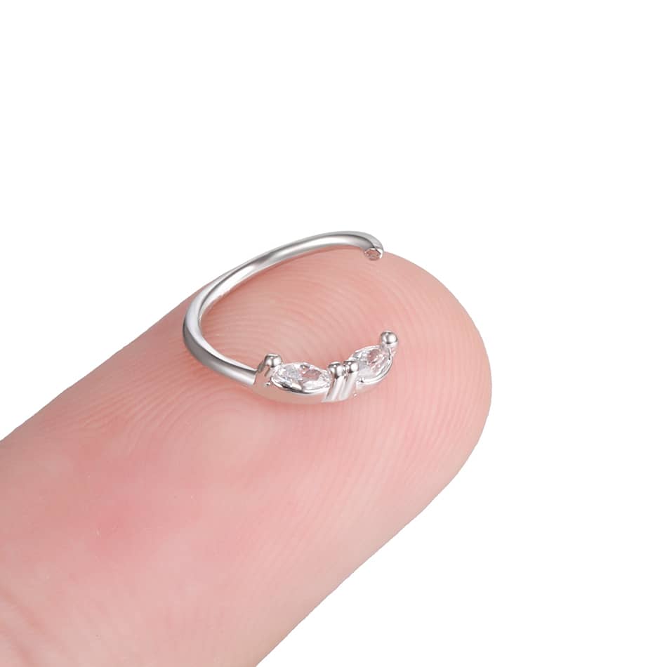 1PC Bow Zircon Nose Septum Ring