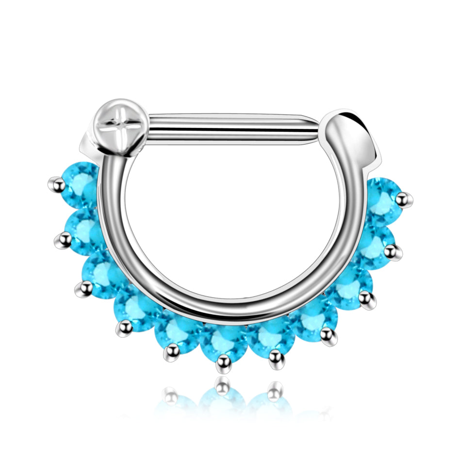 1PC Titanium Nose Septum Ring Clicker 16G