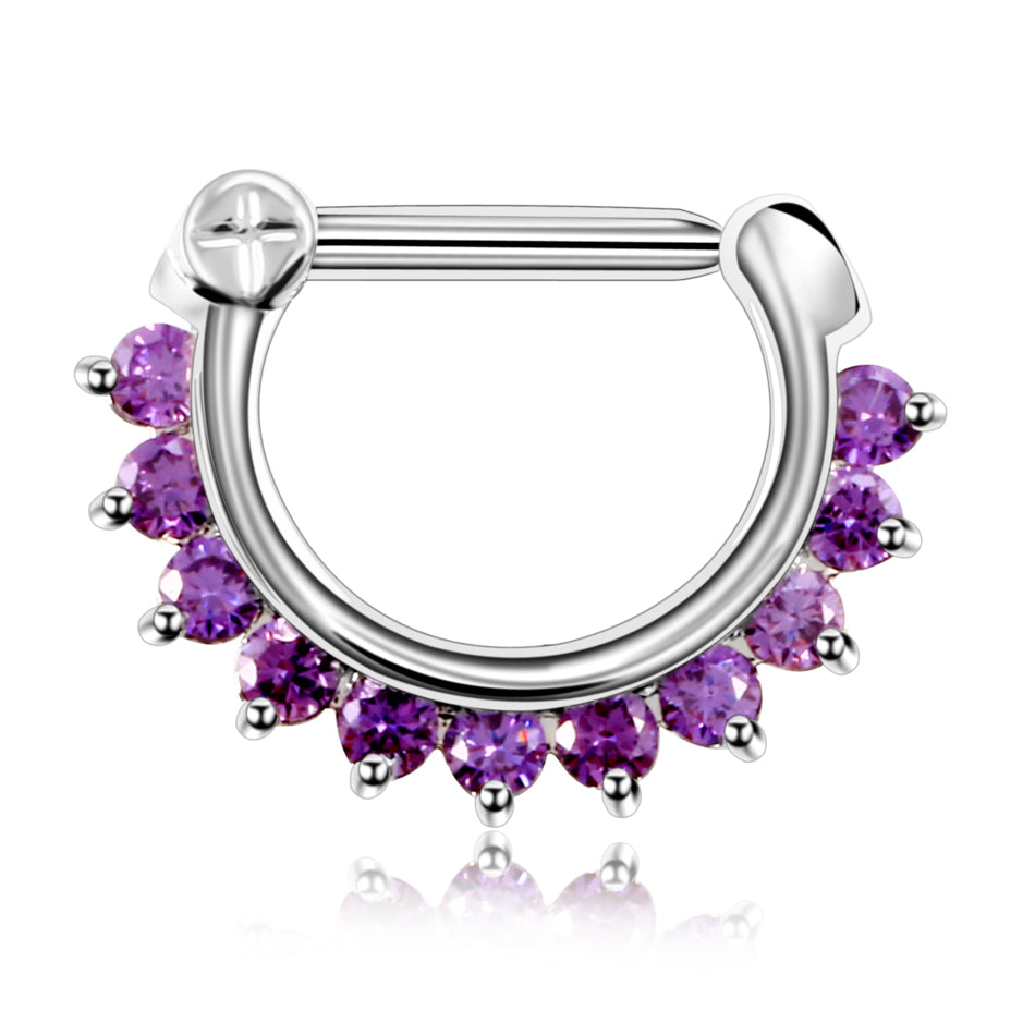 1PC Titanium Nose Septum Ring Clicker 16G
