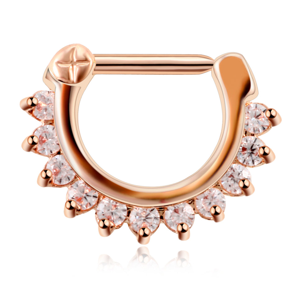 1PC Titanium Nose Septum Ring Clicker 16G
