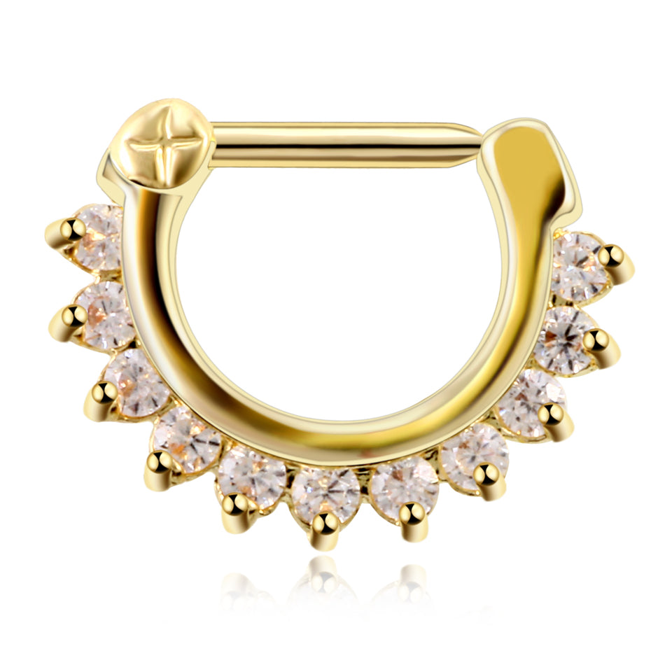 1PC Titanium Nose Septum Ring Clicker 16G