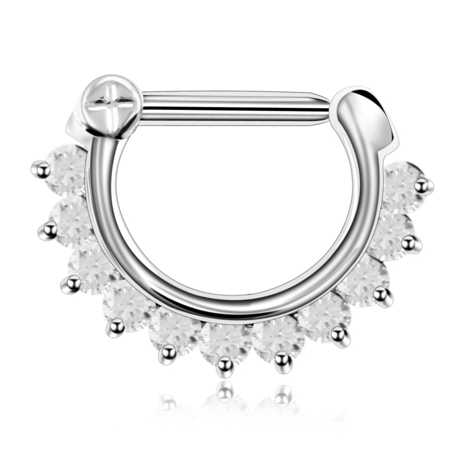 1PC Titanium Nose Septum Ring Clicker 16G