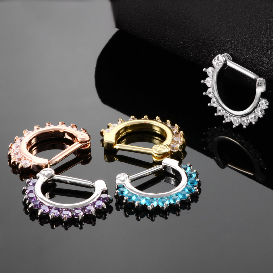 1PC Titanium Nose Septum Ring Clicker 16G