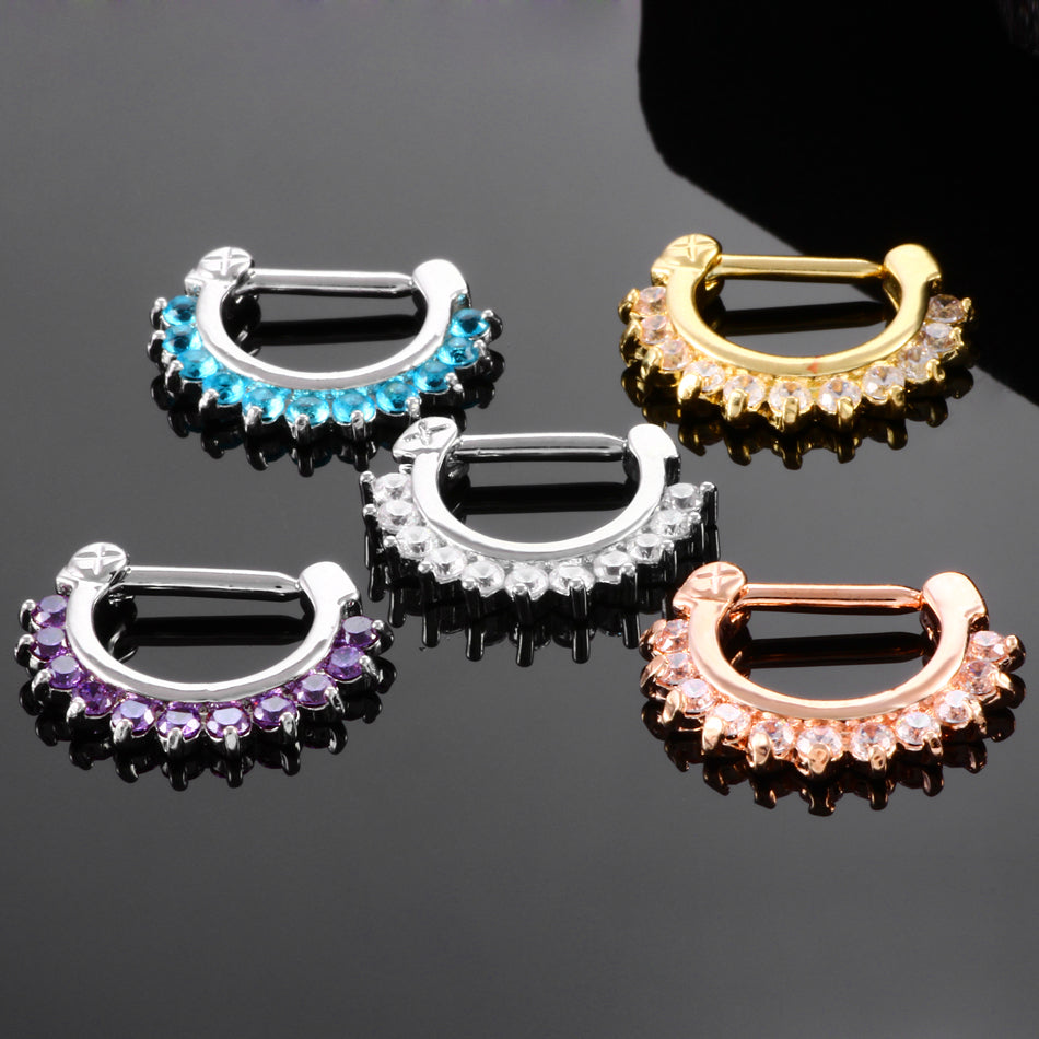 1PC Titanium Nose Septum Ring Clicker 16G