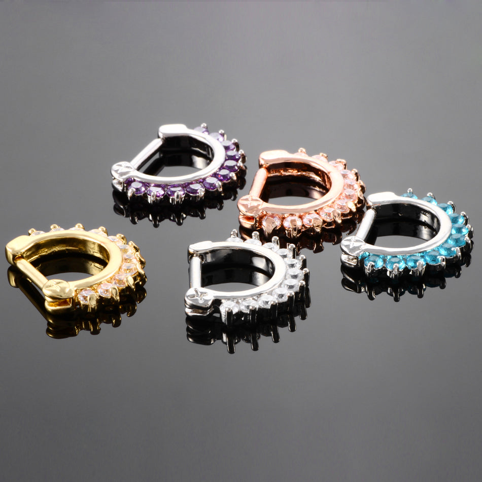 1PC Titanium Nose Septum Ring Clicker 16G