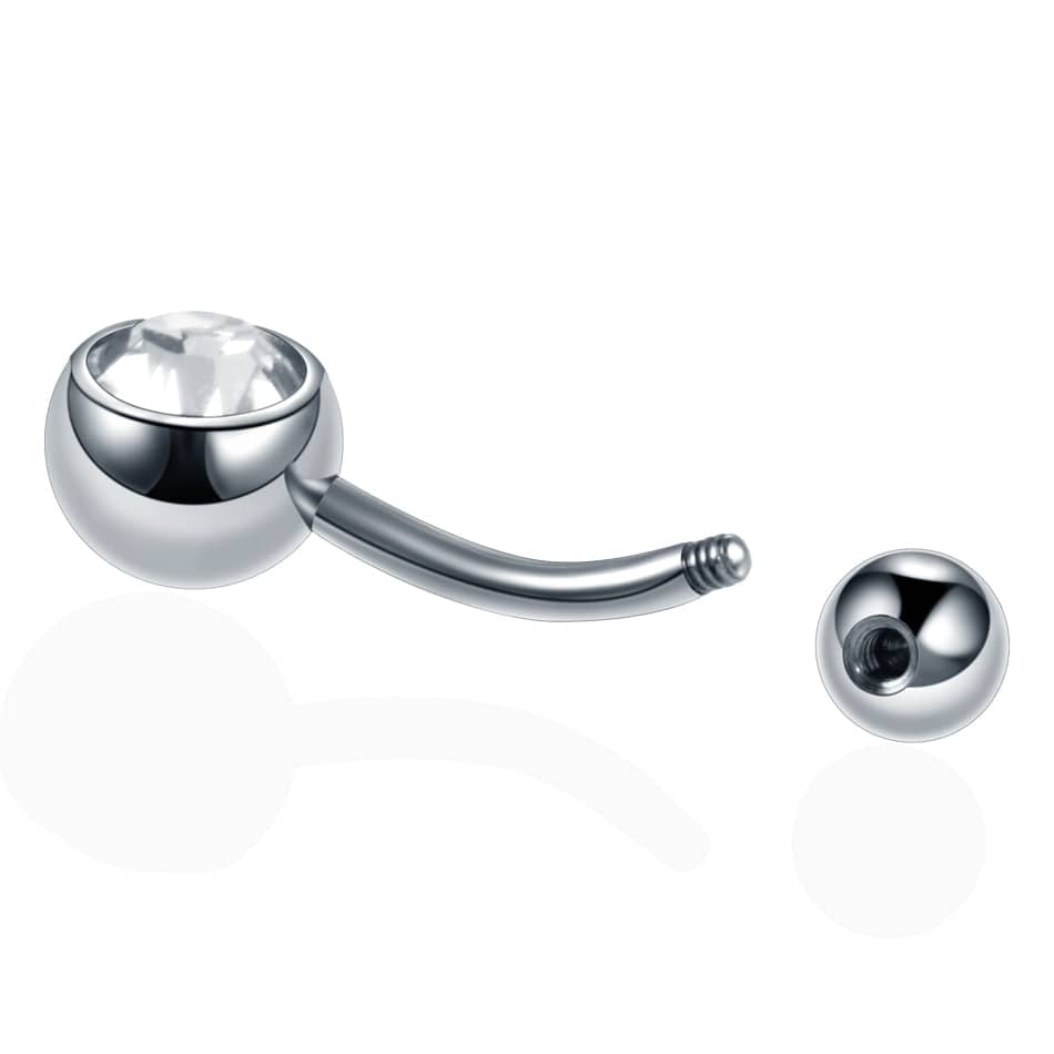 1PC G23 Titanium Zircon Belly Button Ring