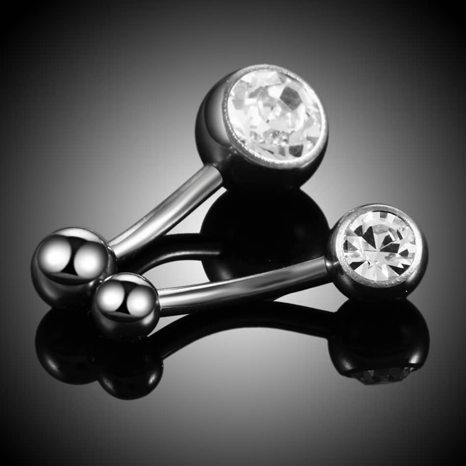1PC G23 Titanium Zircon Belly Button Ring