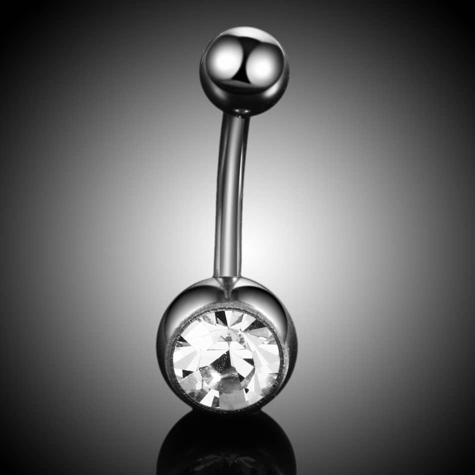 1PC G23 Titanium Zircon Belly Button Ring