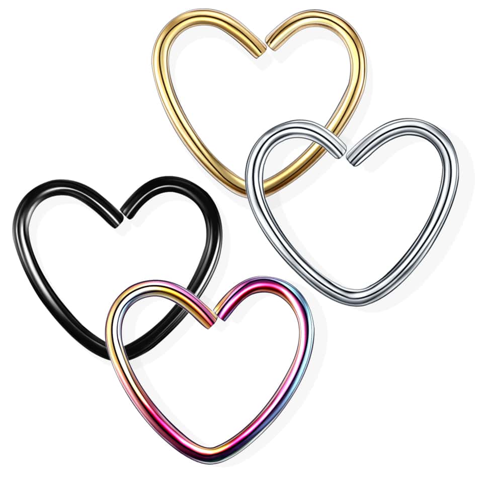 1PC Steel Cartilage Heart Shaped Earring