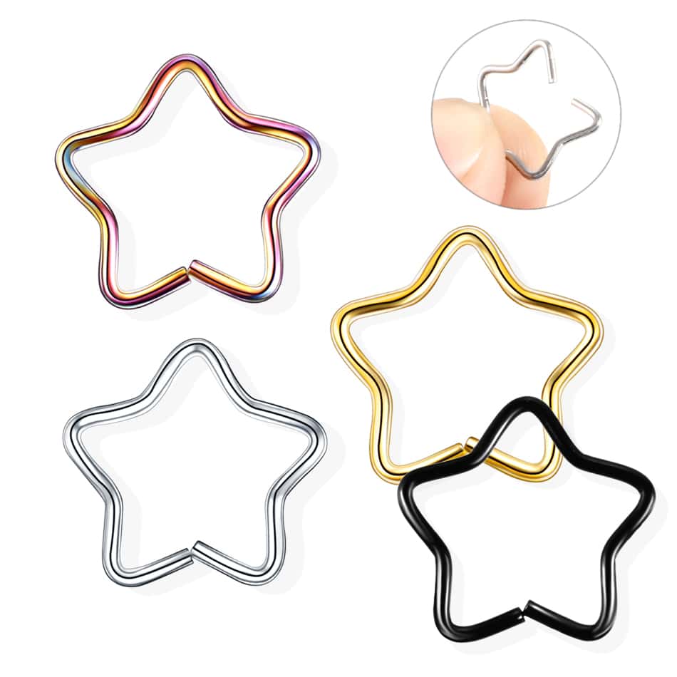 1PC Steel Cartilage Star Shaped Earring