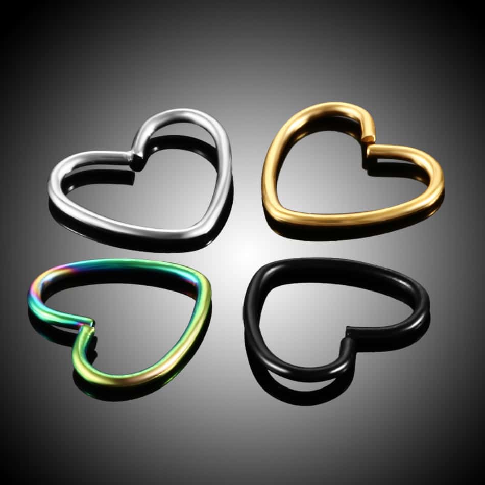 1PC Steel Cartilage Heart Shaped Earring