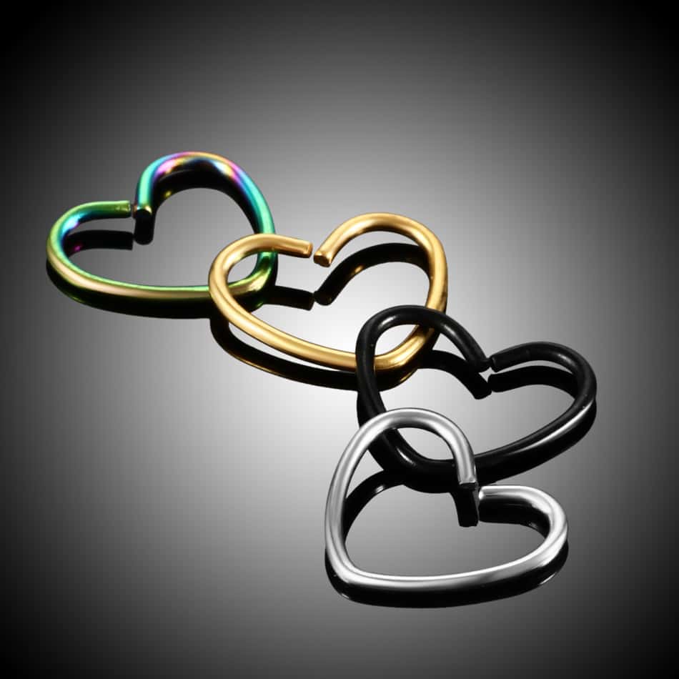1PC Steel Cartilage Heart Shaped Earring