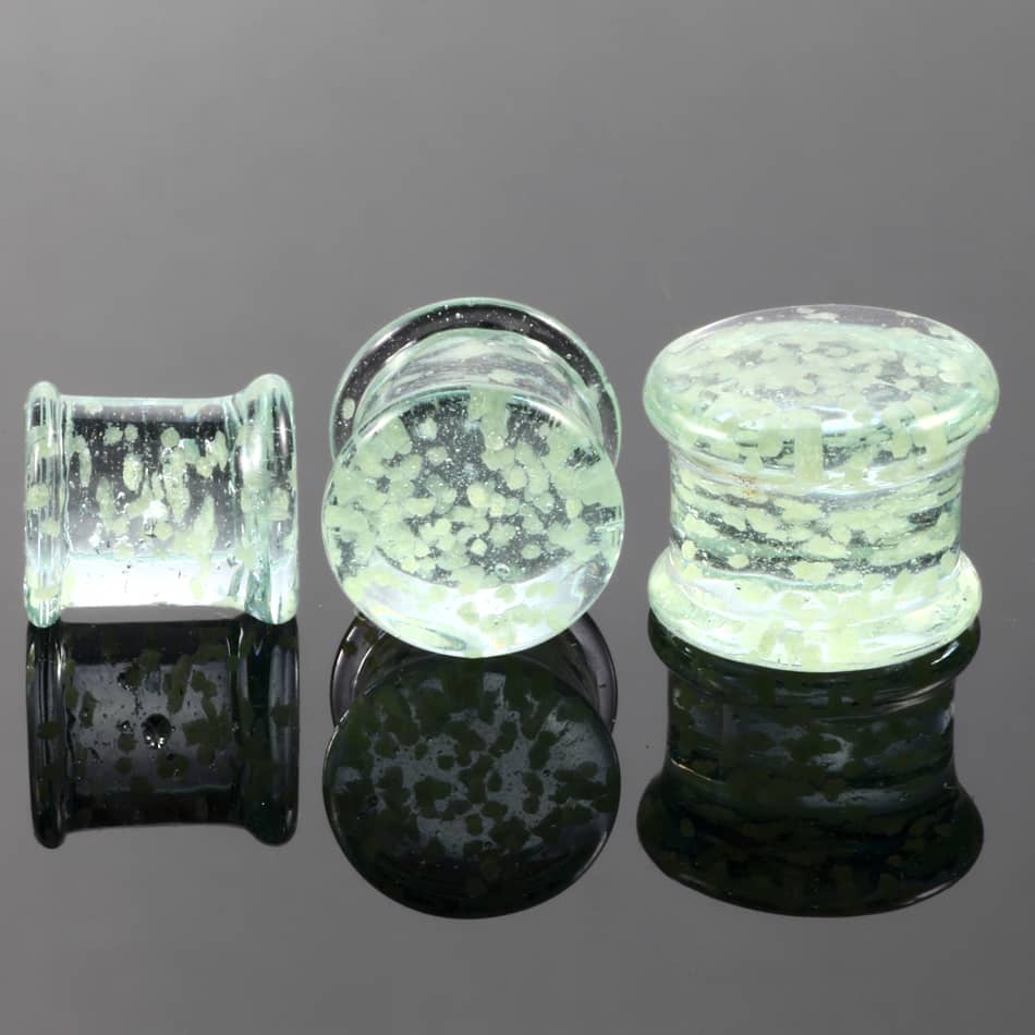 2PCS Glass Ear Plugs Expander Glow In The Dark