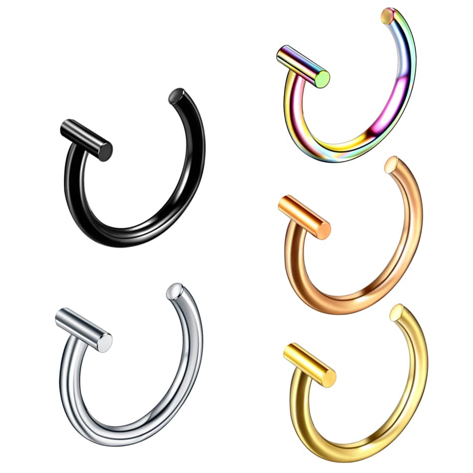 1PC Steel Fake Septum Lip Ring Ear Cuff