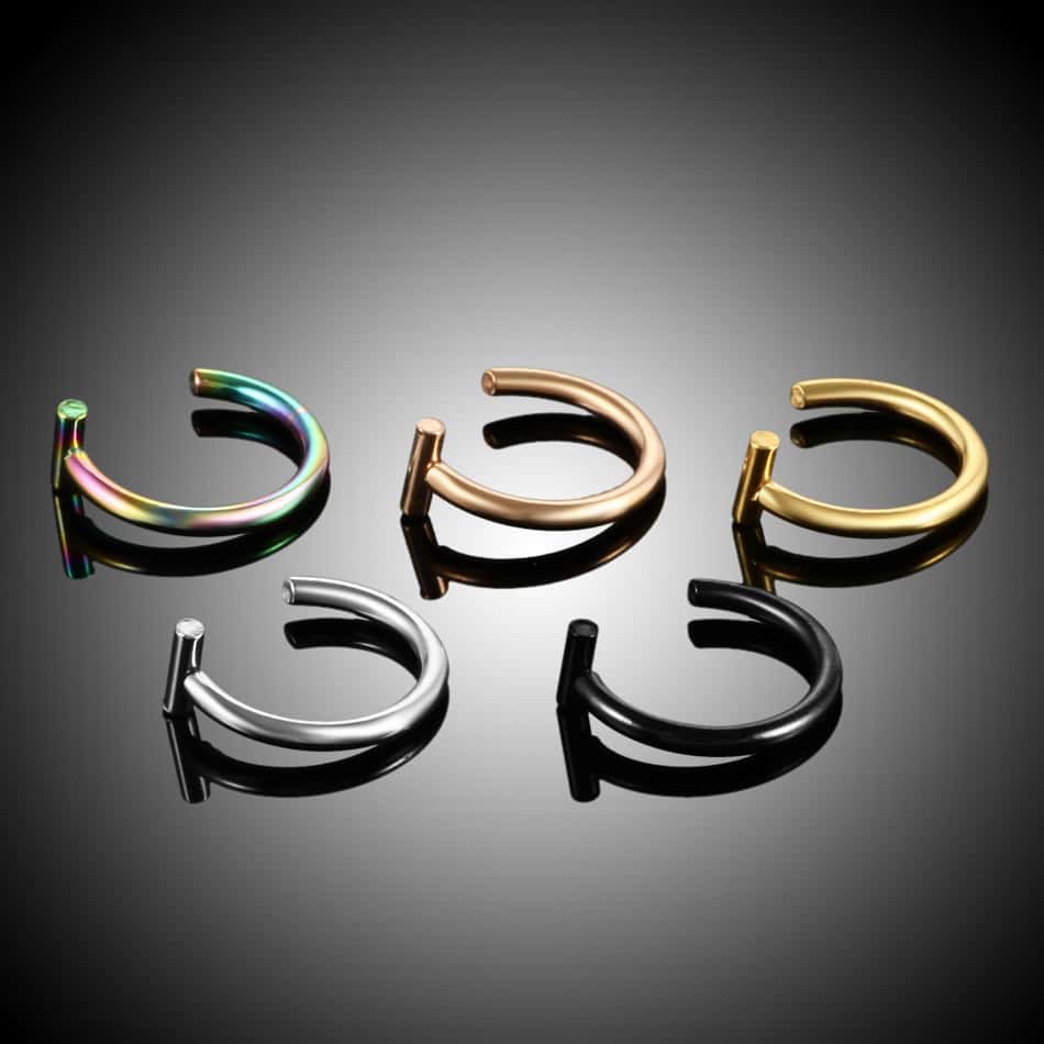 1PC Steel Fake Septum Lip Ring Ear Cuff