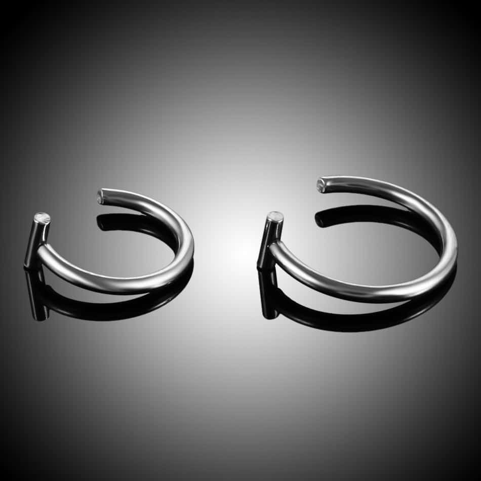 1PC Steel Fake Septum Lip Ring Ear Cuff