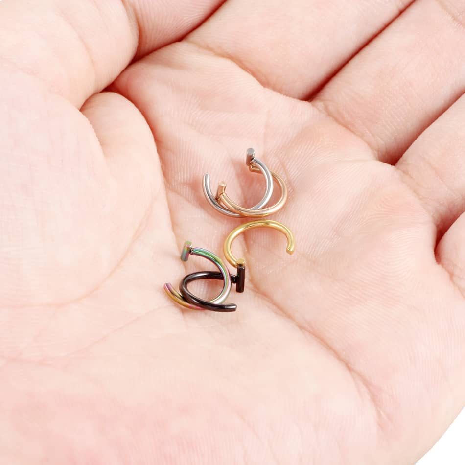 1PC Steel Fake Septum Lip Ring Ear Cuff
