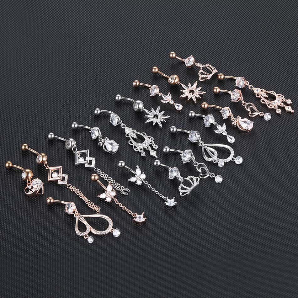 1PC Dangle Crown Belly Button Ring