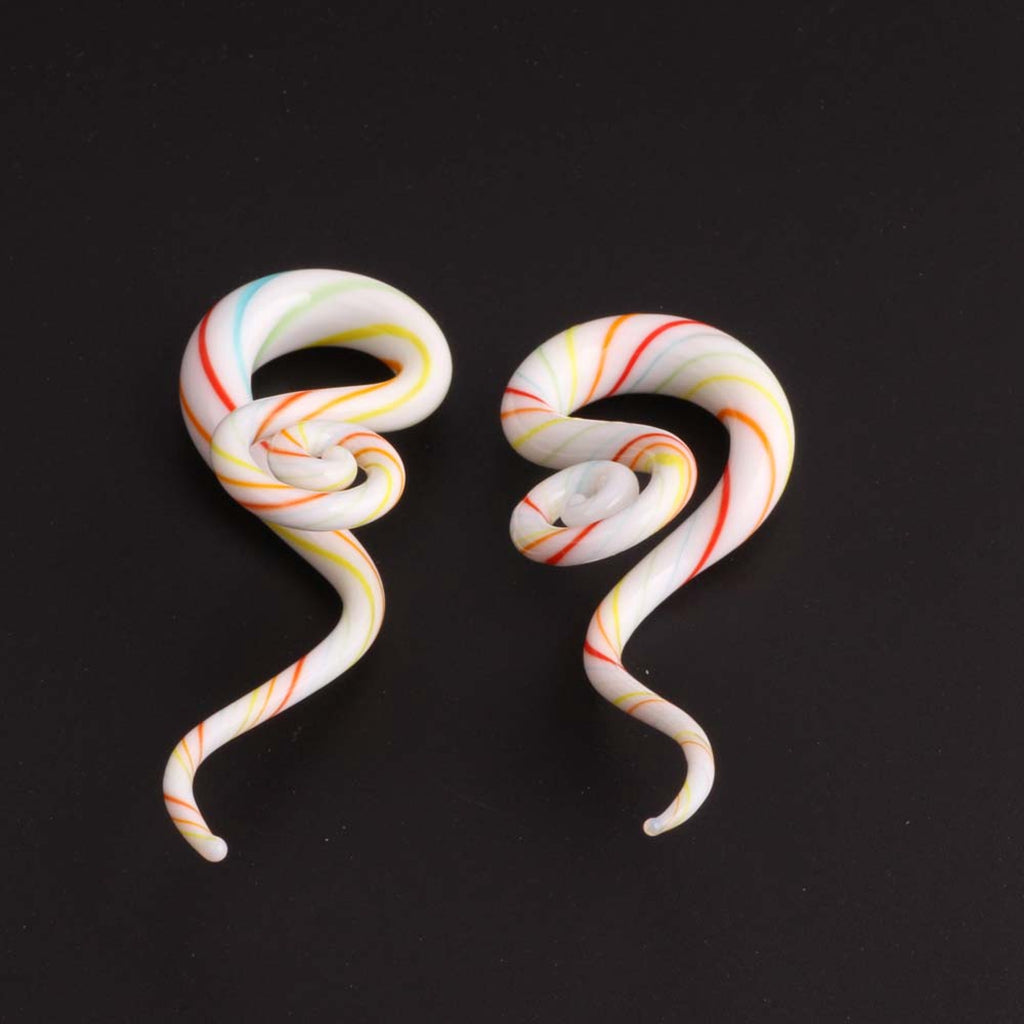 2PCS Glass Twist Stretcher Ear Tapers 5mm-14mm