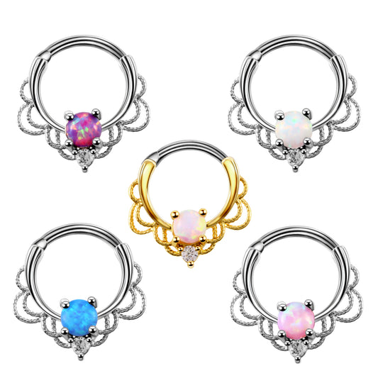 1PC Nose Septum Ear Helix Piercing Opal Body Jewelry