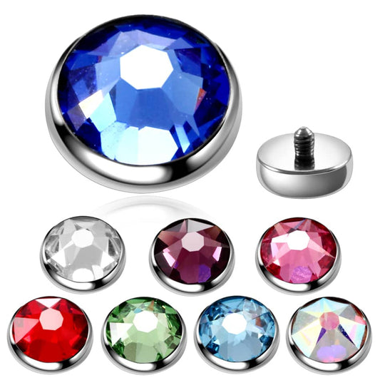1PC G23 Titanium Rhinestone Dermal Anchor Top