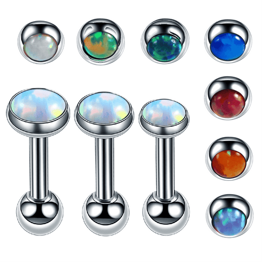 3Pcs Surgical Steel Opals Daith Tragus Ear Studs