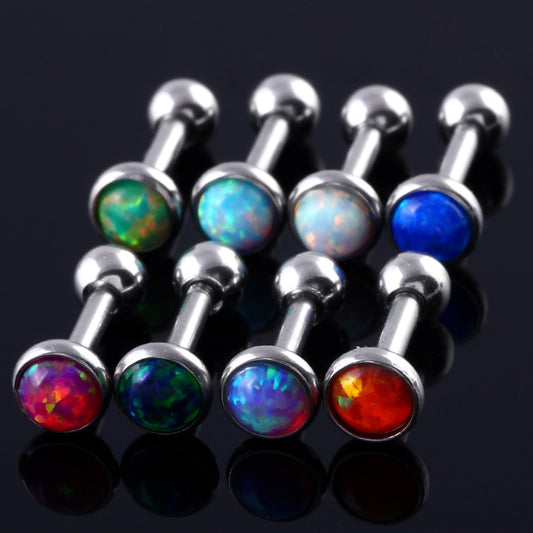 3Pcs Surgical Steel Opals Daith Tragus Ear Studs