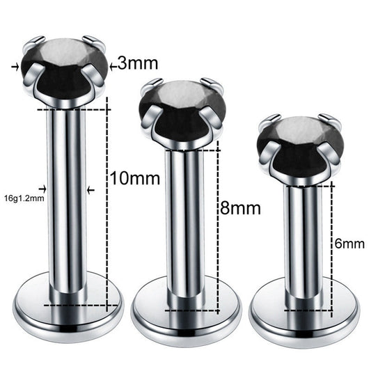 3PCS Stainless Steel Labret Ring Lip Piercing