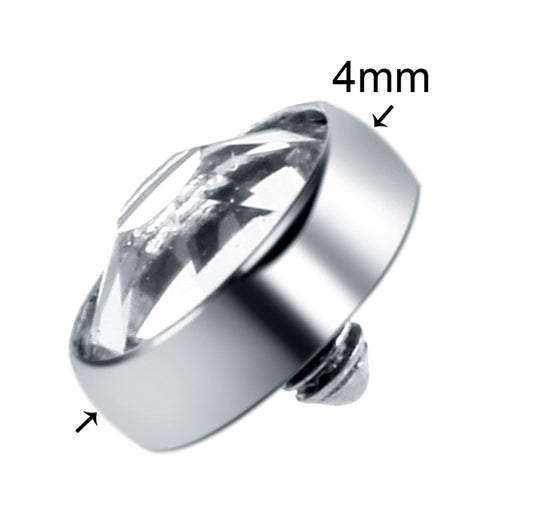 1PC G23 Titanium Rhinestone Dermal Anchor Top