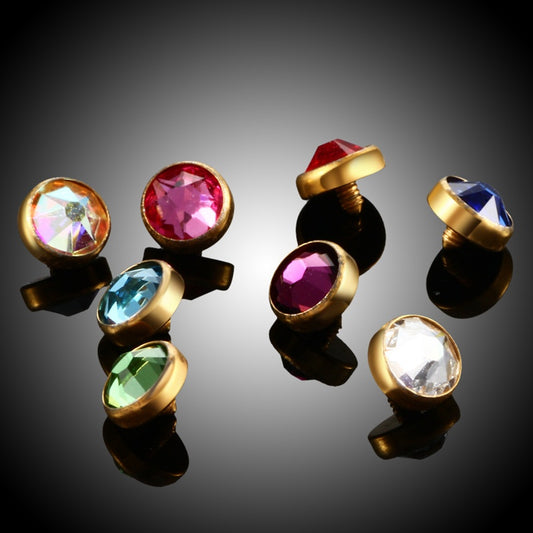 1PC G23 Titanium Rhinestone Dermal Anchor Piercing