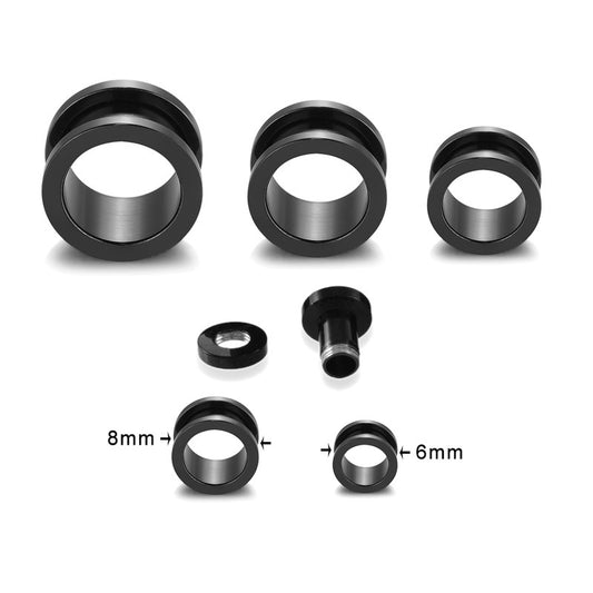 1 Pair 316L Surgical Steel Ear Tunnels 2mm-20mm