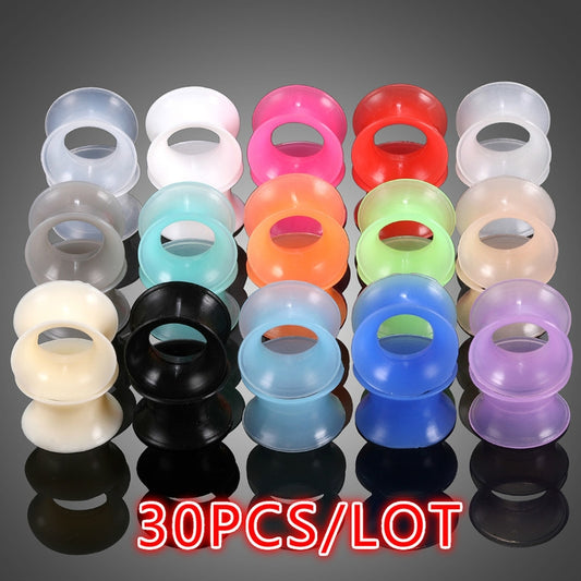 30PCS Silicone Ear Plugs 3-16mm Tunnels