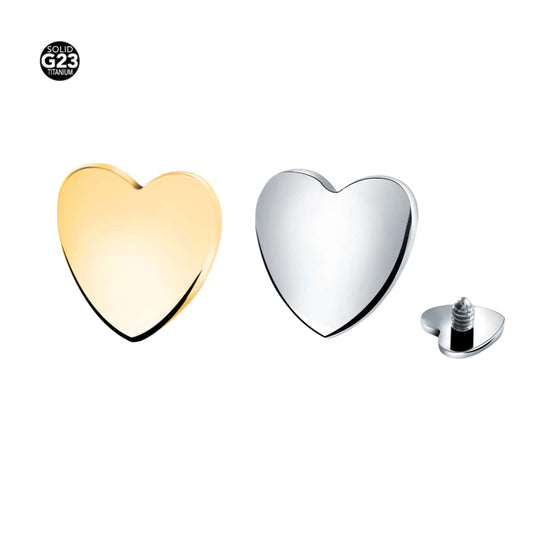 1PC Titanium Heart Shaped Dermal Anchor Top