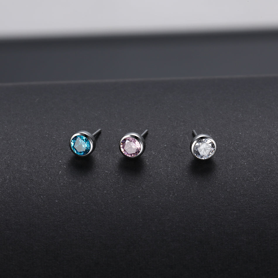 1PC Titanium Pushed-in Body Jewelry Head Labret Ear Studs Nose Studs