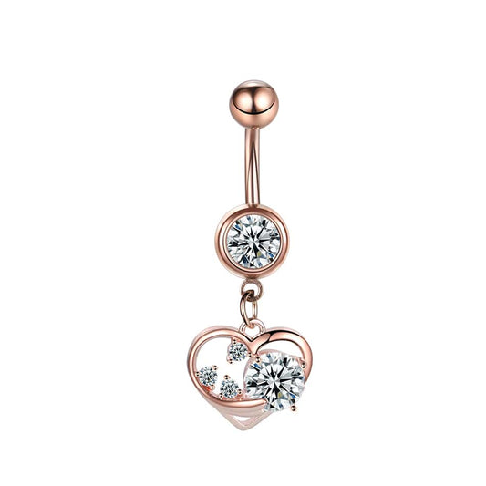 1PC Dangle Heart Belly Button Ring