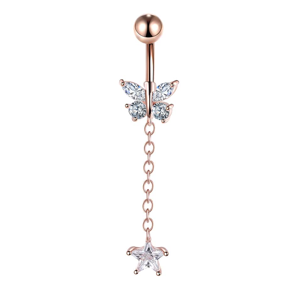 1PC Dangle Butterfly Belly Button Ring