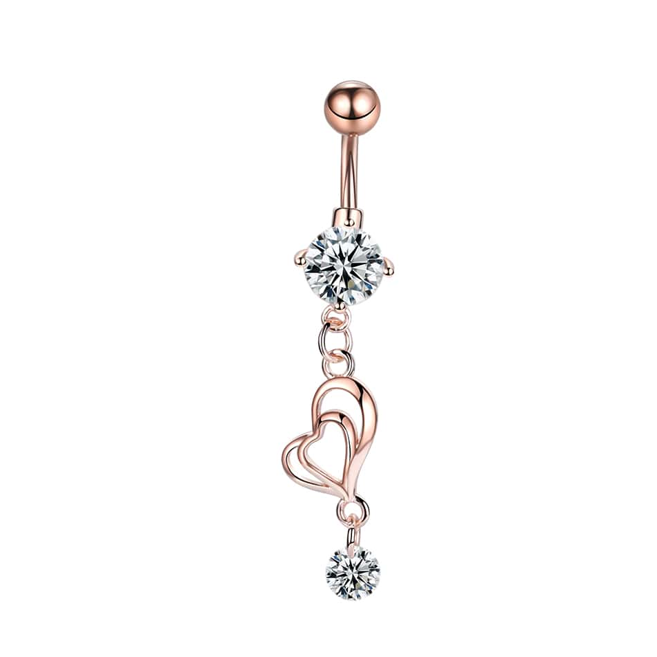 1PC Dangle Heart Shape Belly Button Ring