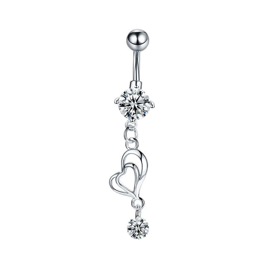 1PC Dangle Heart Shape Belly Button Ring